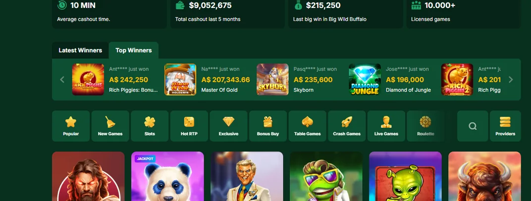 Browse slots catalog